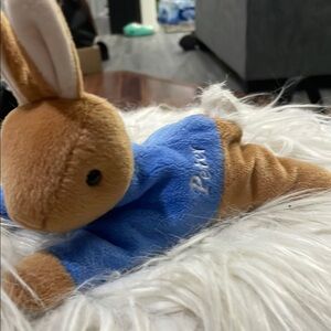Blue and Brown Plush Rabbit Toy